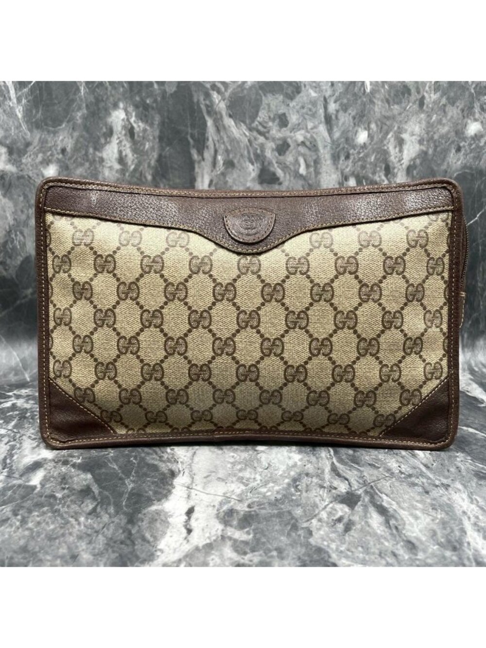 Gucci Clutch Second Brown Leather Logo - Picture 2 of 8